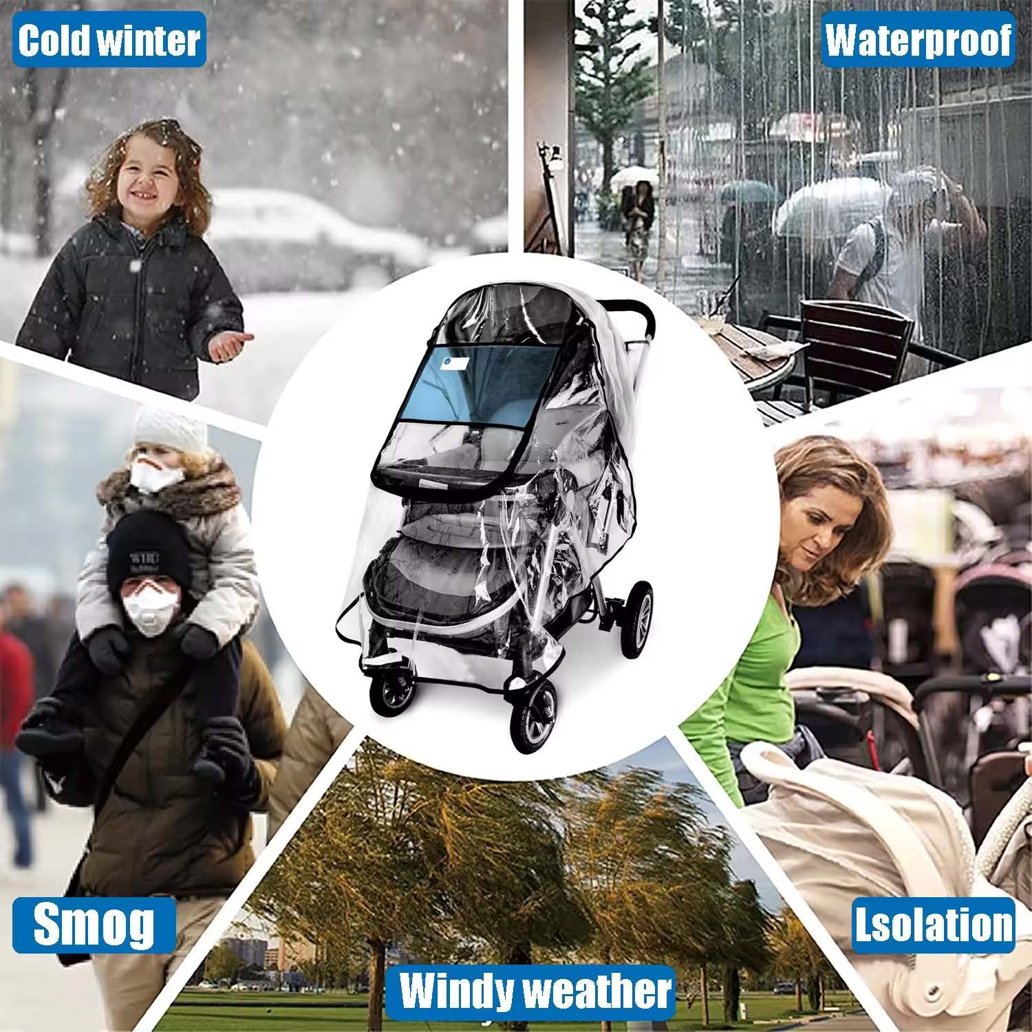 BABYDISE Stroller Rain Cover Weather Shield