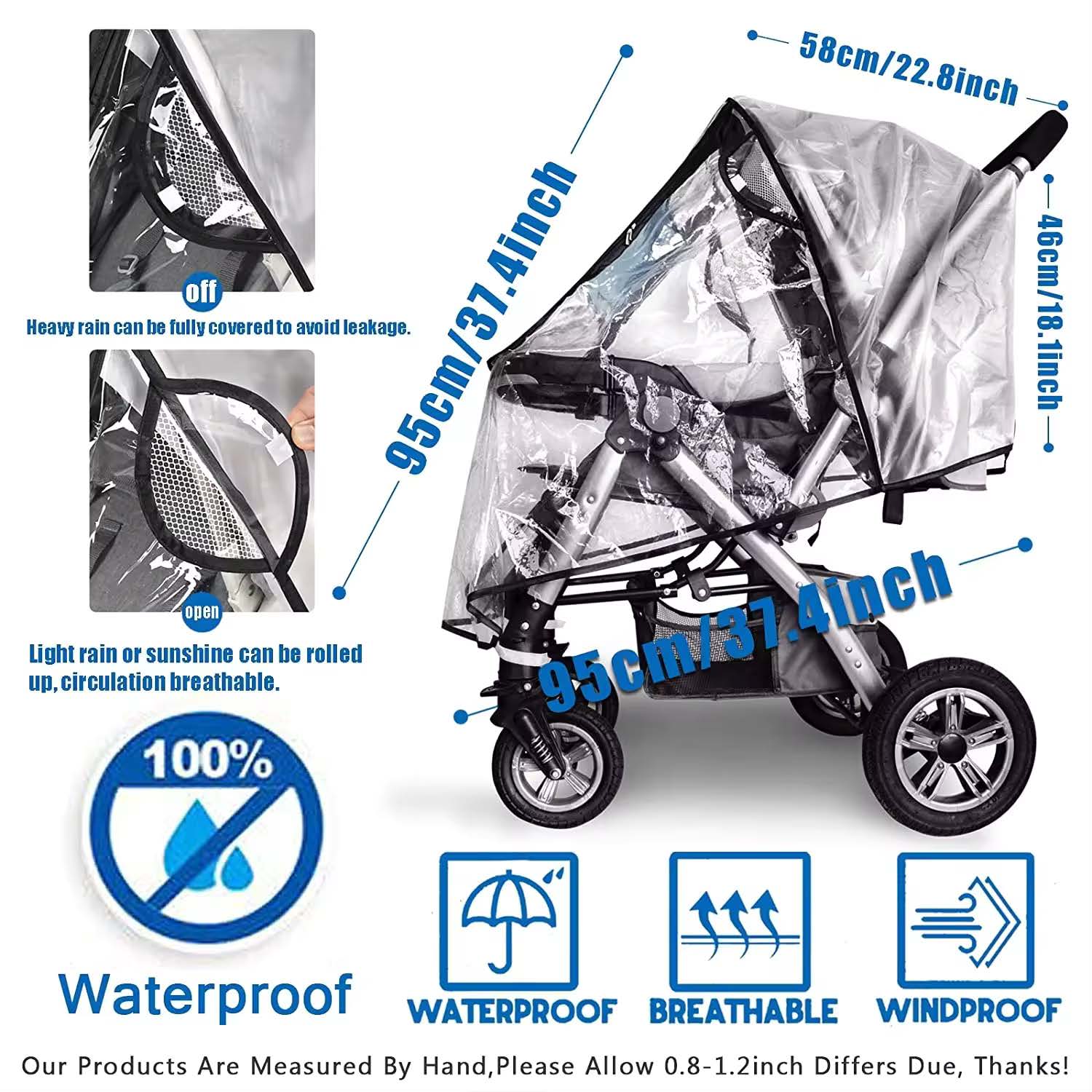 BABYDISE Stroller Rain Cover Weather Shield