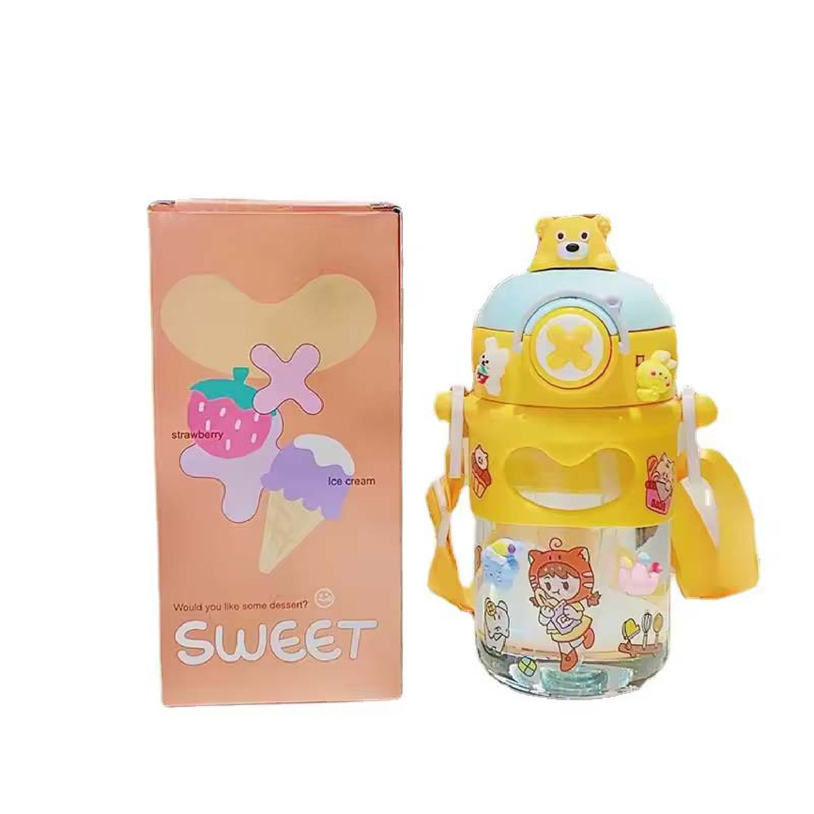 BABYDISE Cartoon Straw Bottle