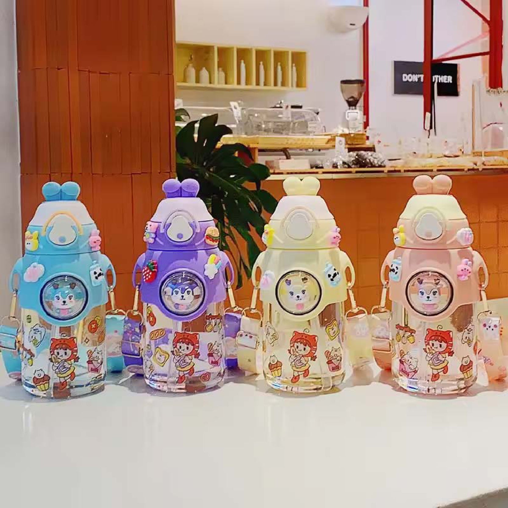 Bouteille BABYDISE en forme de renne avec paille