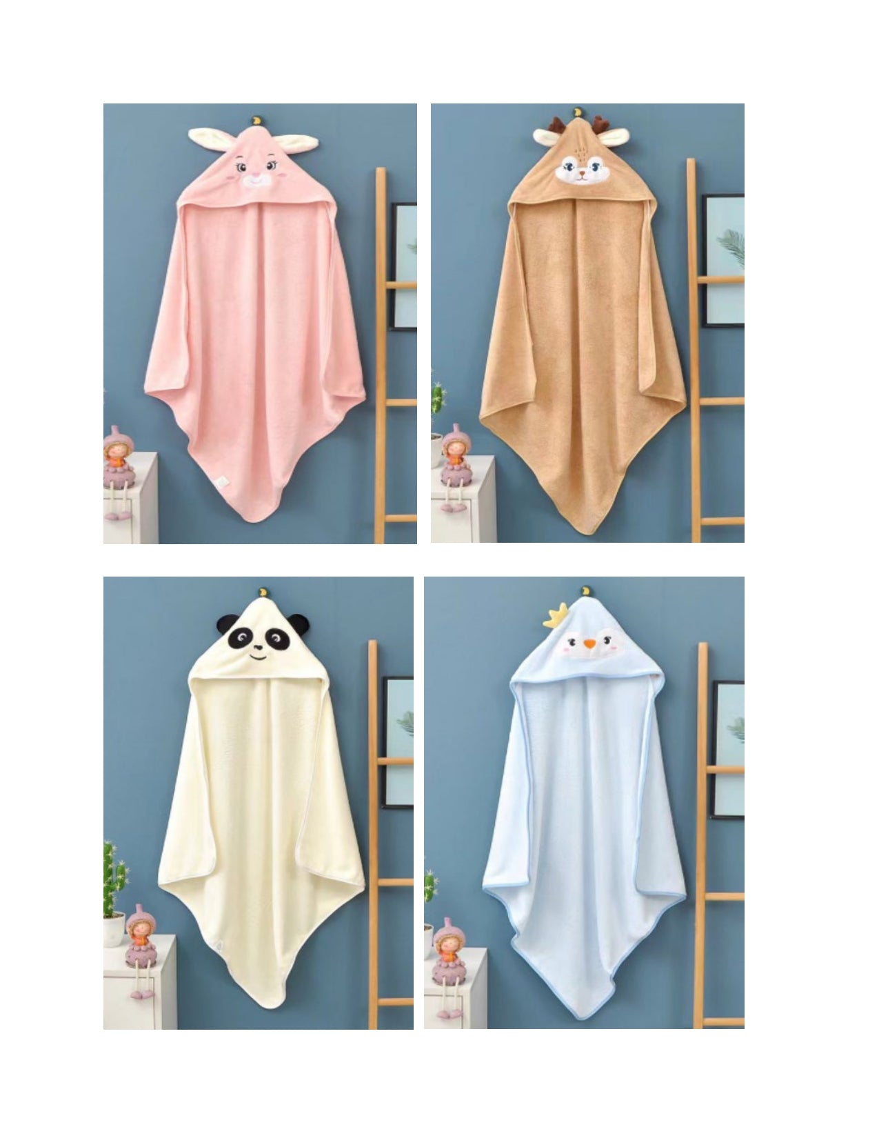 Serviette de bain pour bébé BABYDISE Animaux sauvages 